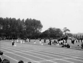 Finish line at running race